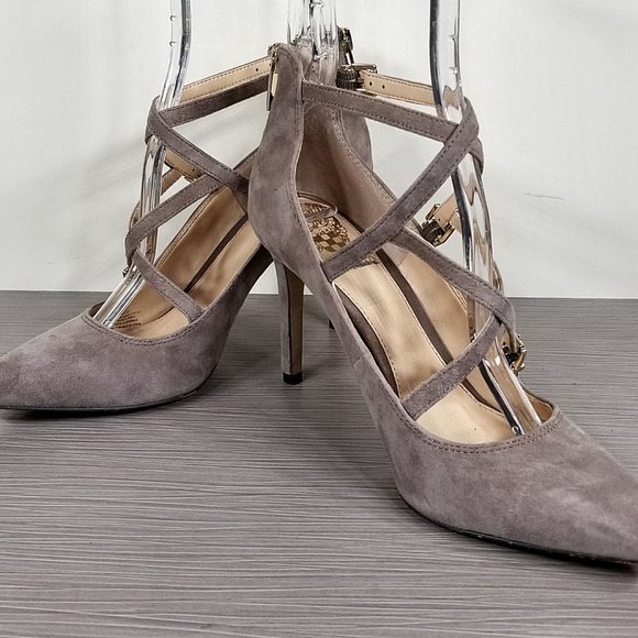 Vince Camuto Neddy Pointy Toe Pump, Brown Suede, Womens Size 7.5 / 37.5 - Picture 4 of 12